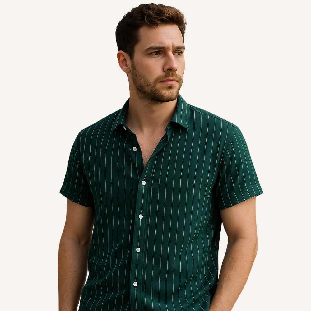 Nautic Green Men’s Striped Shirt