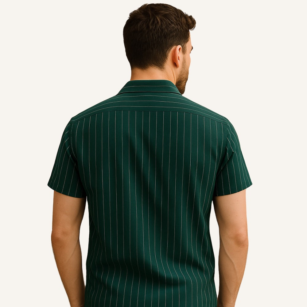 Nautic Green Men’s Striped Shirt