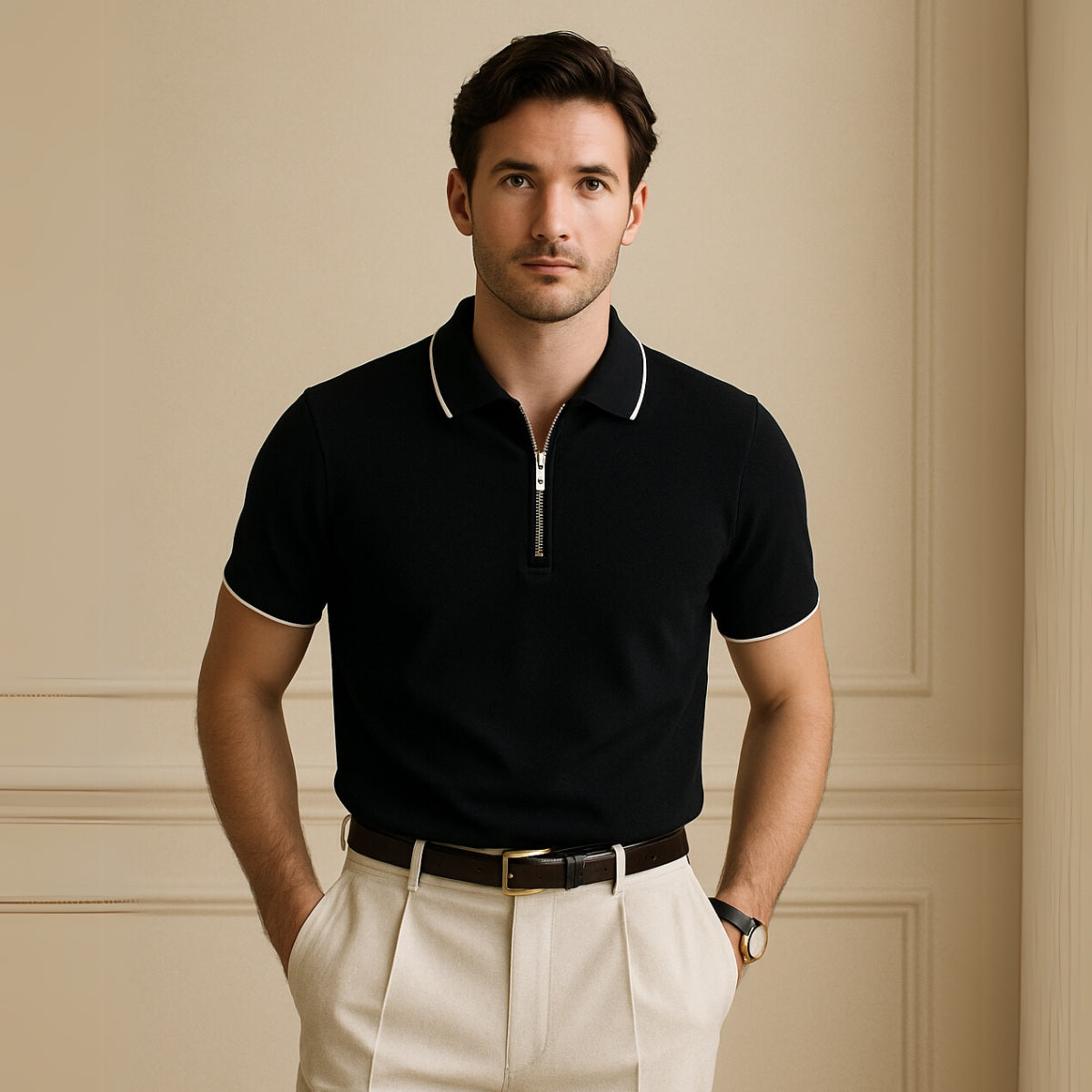 Manttan Half-Zip Polo Shirt