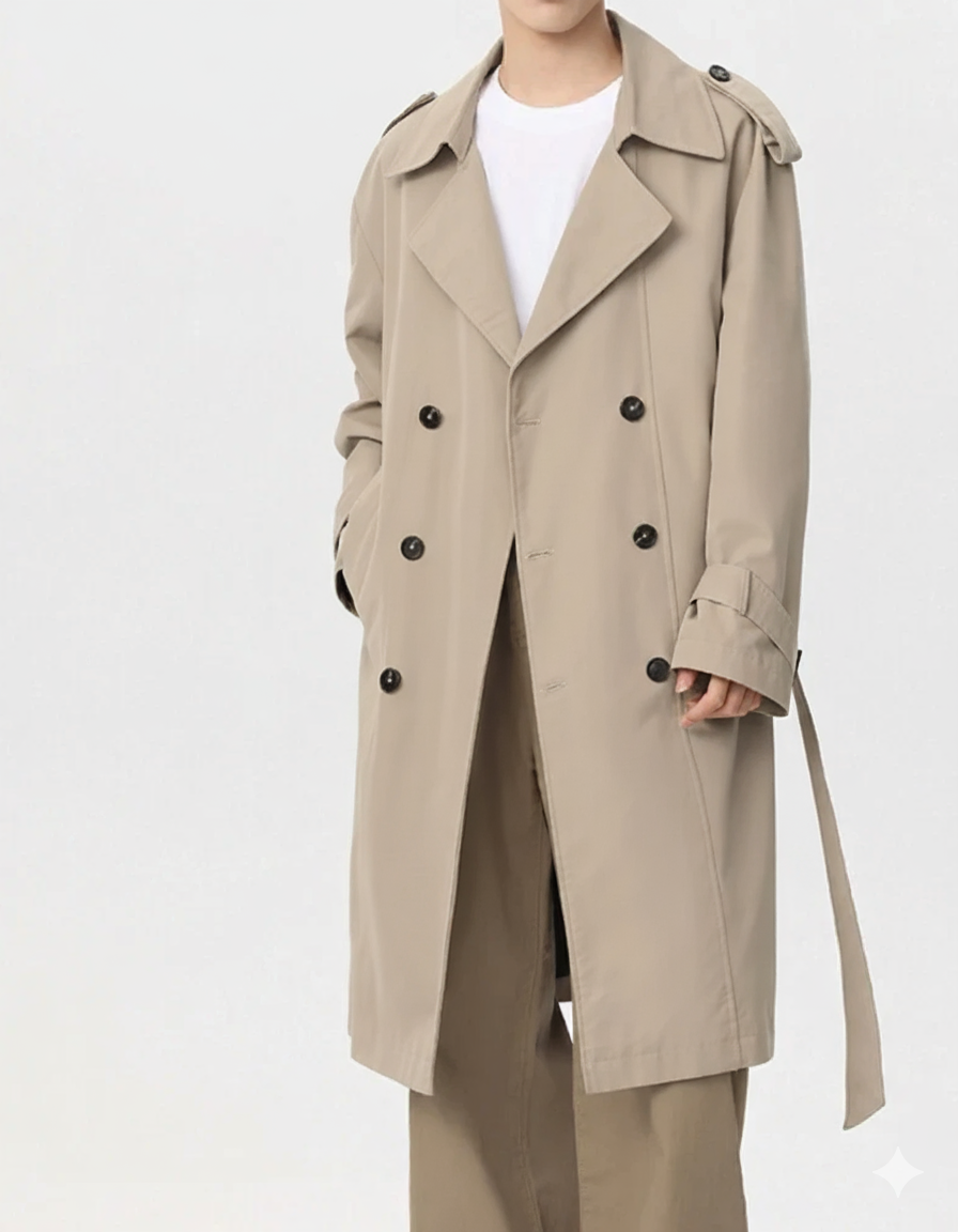 Tailored Double-Breasted Trench Coat