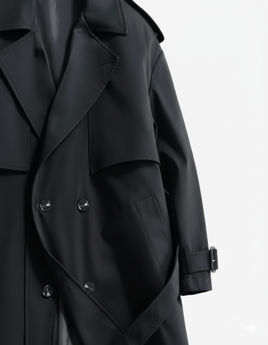 Tailored Double-Breasted Trench Coat