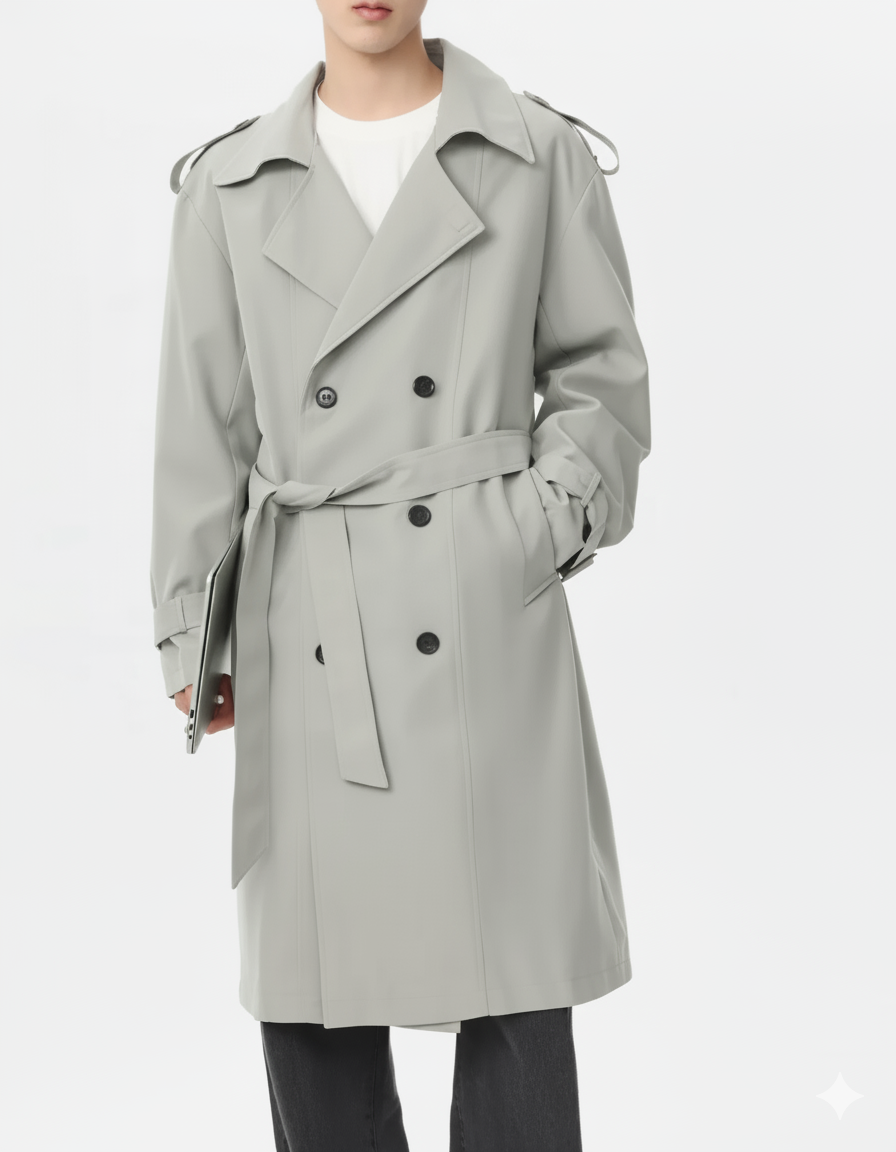 Tailored Double-Breasted Trench Coat