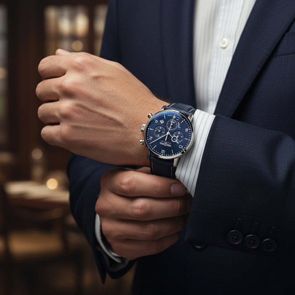 Zeppelin Blue Chronograph Watch