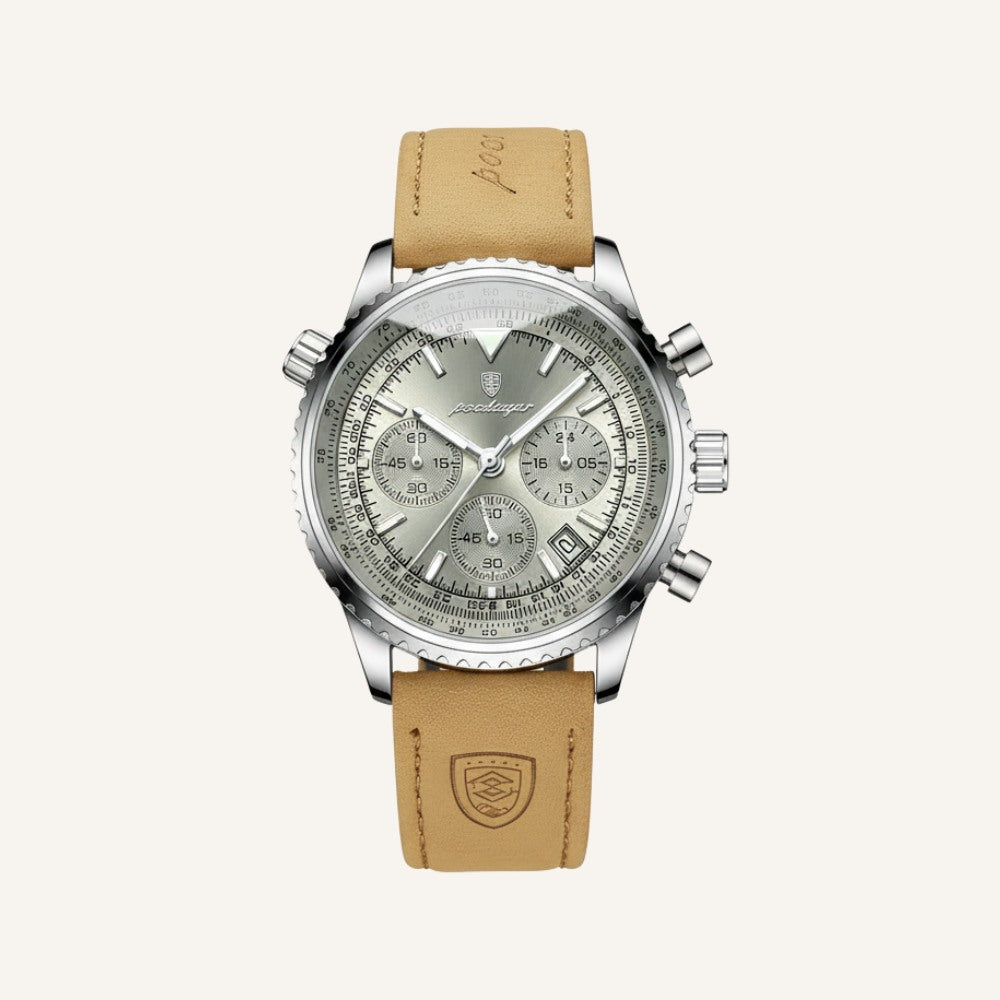 Bellatour Men’s Leather Chronograph Watch