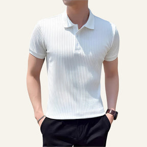 Bourton Ribbed Knit Polo Shirt