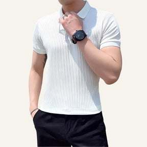 Bourton Ribbed Knit Polo Shirt