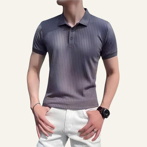 Bourton Ribbed Knit Polo Shirt