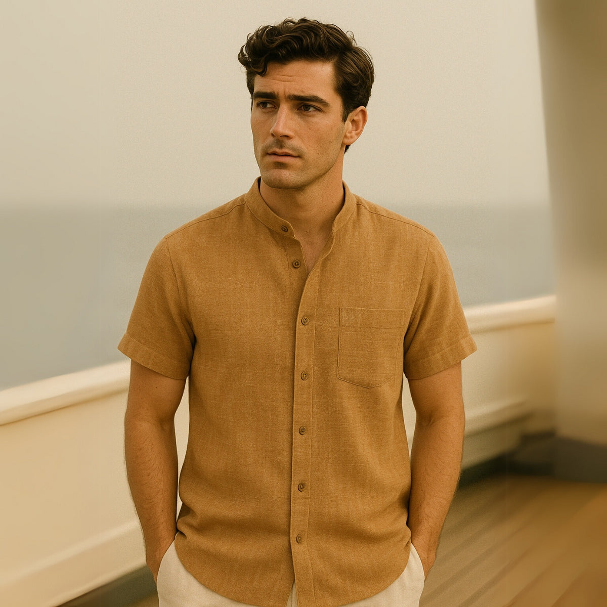 Men’s Casual Shirt Beaumont Mandarin Collar