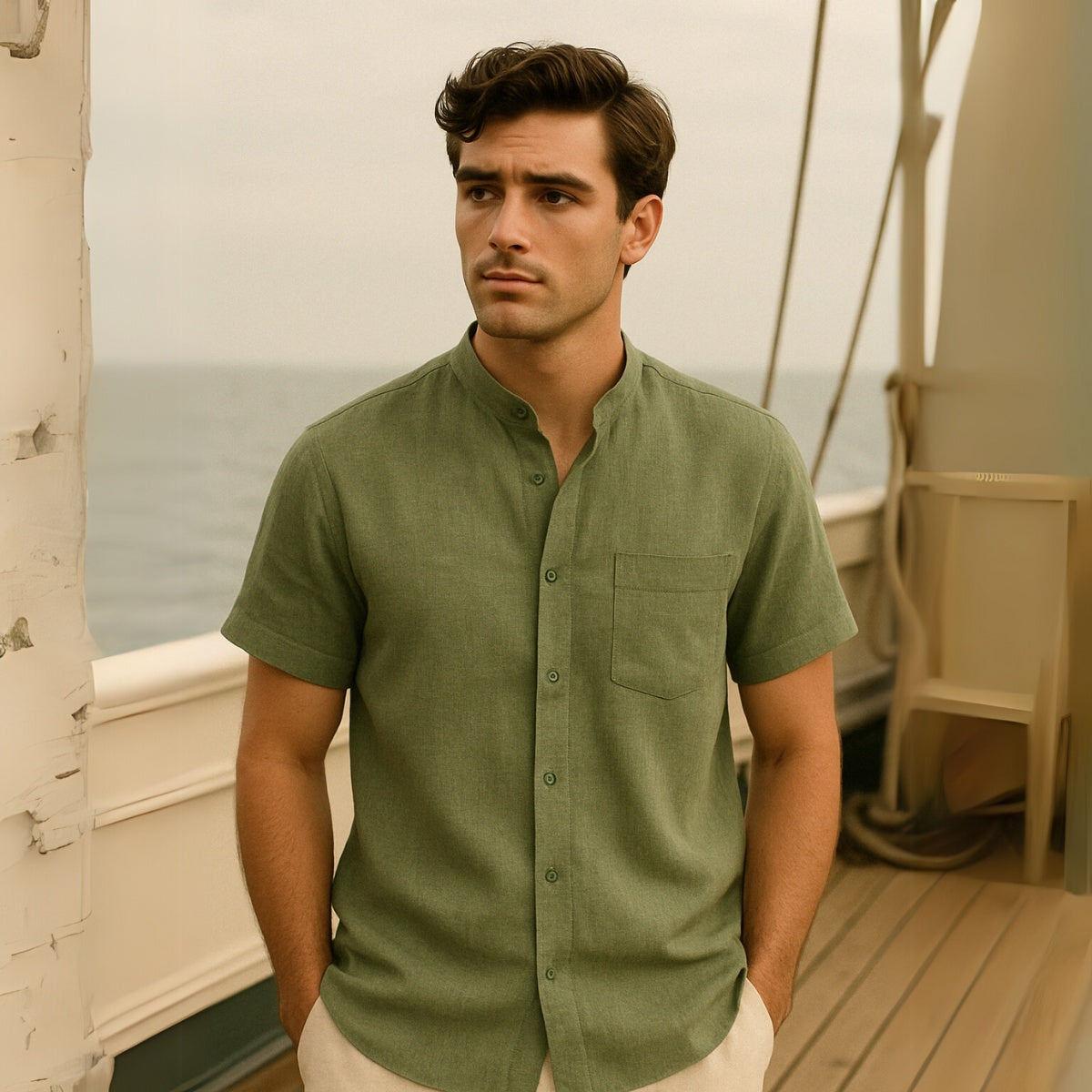Men’s Casual Shirt Beaumont Mandarin Collar