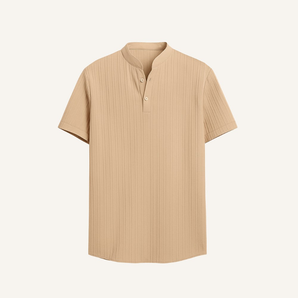 Richelieu Men’s Pleated Padre Collar Shirt – Old Money