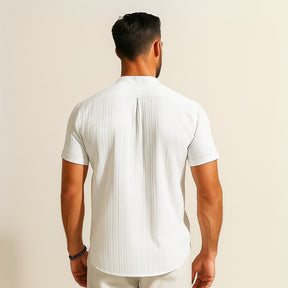 Richelieu Men’s Pleated Padre Collar Shirt – Old Money
