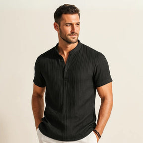 Richelieu Men’s Pleated Padre Collar Shirt – Old Money