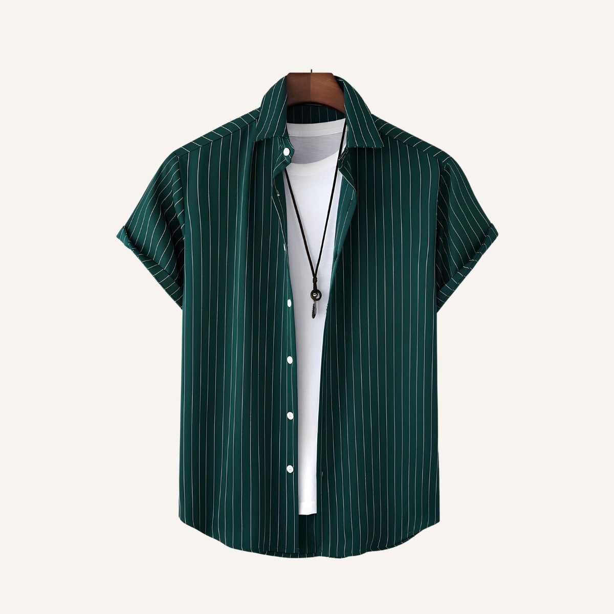 Nautic Green Men’s Striped Shirt