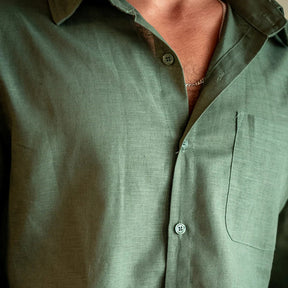 Milford Men’s 100% Linen Long-Sleeve Shirt – Old Money