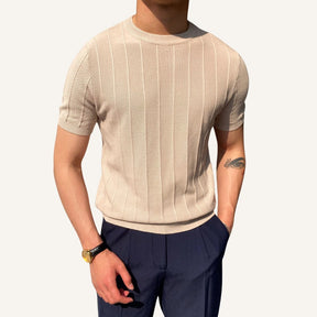 Old Money Men’s Textured Knit T-Shirt – Belgrano