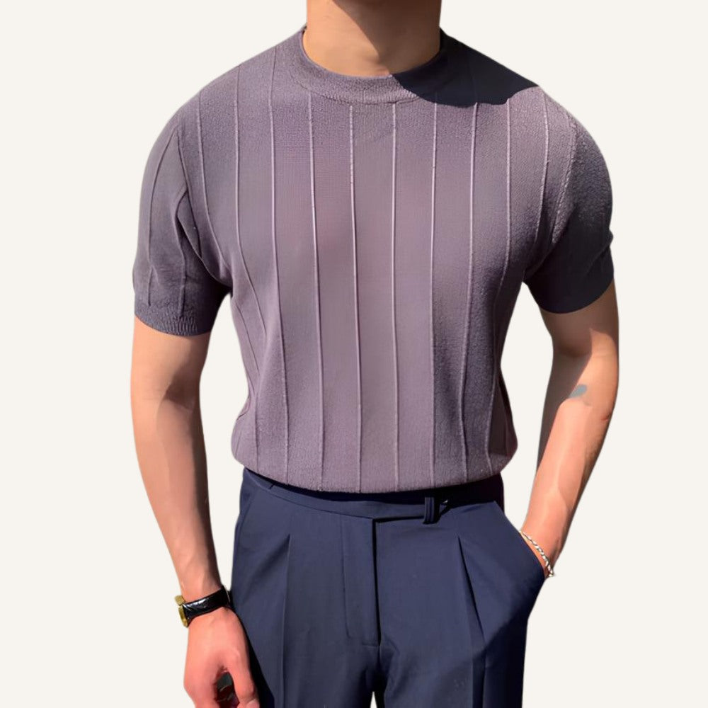 Old Money Men’s Textured Knit T-Shirt – Belgrano