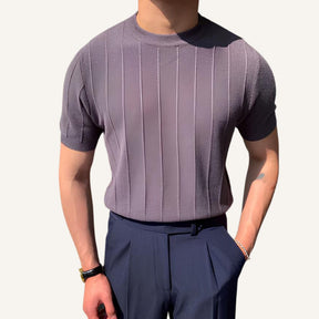 Old Money Men’s Textured Knit T-Shirt – Belgrano