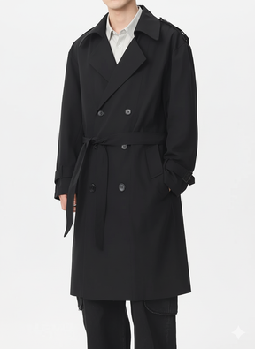 Tailored Double-Breasted Trench Coat