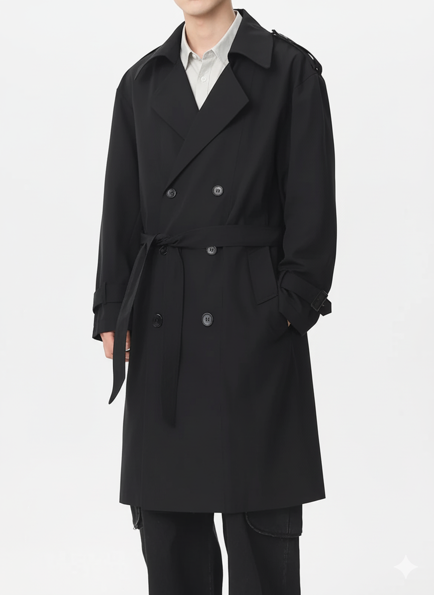 Tailored Double-Breasted Trench Coat
