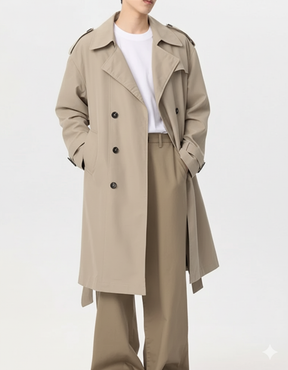 Tailored Double-Breasted Trench Coat