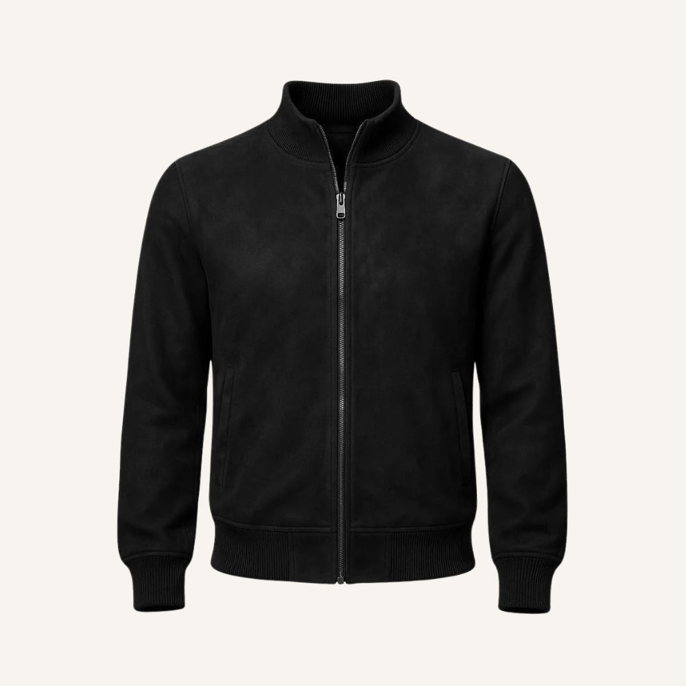 Monet High-Collar Suede Jacket