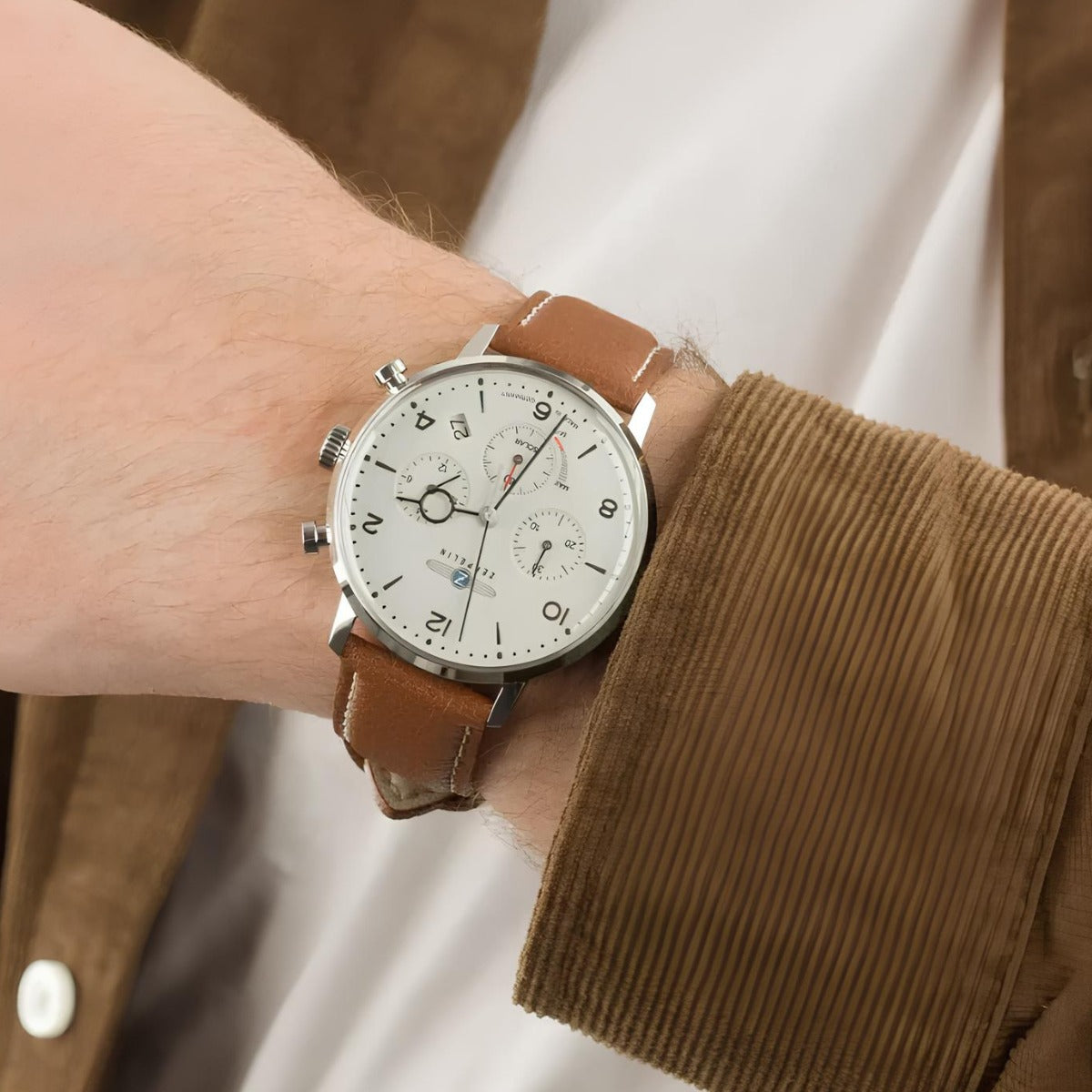Zeppelin White Chronograph Men's Watch