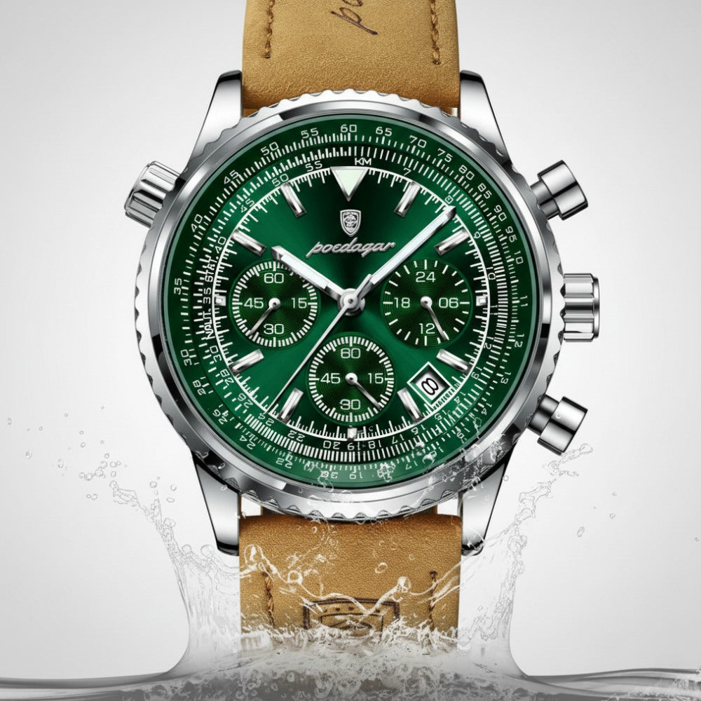 Bellatour Men’s Leather Chronograph Watch