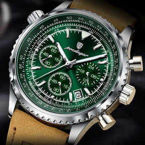 Bellatour Men’s Leather Chronograph Watch