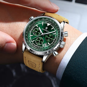 Bellatour Men’s Leather Chronograph Watch