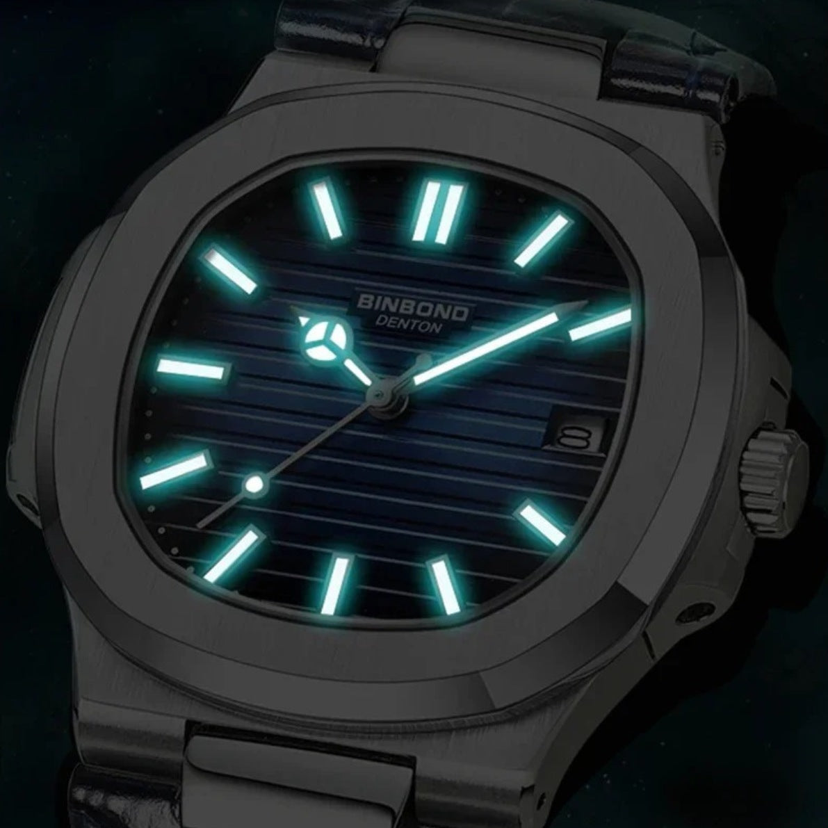 Luxe Black Leather Watch
