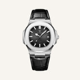 Luxe Black Leather Watch