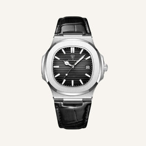 Luxe Black Leather Watch