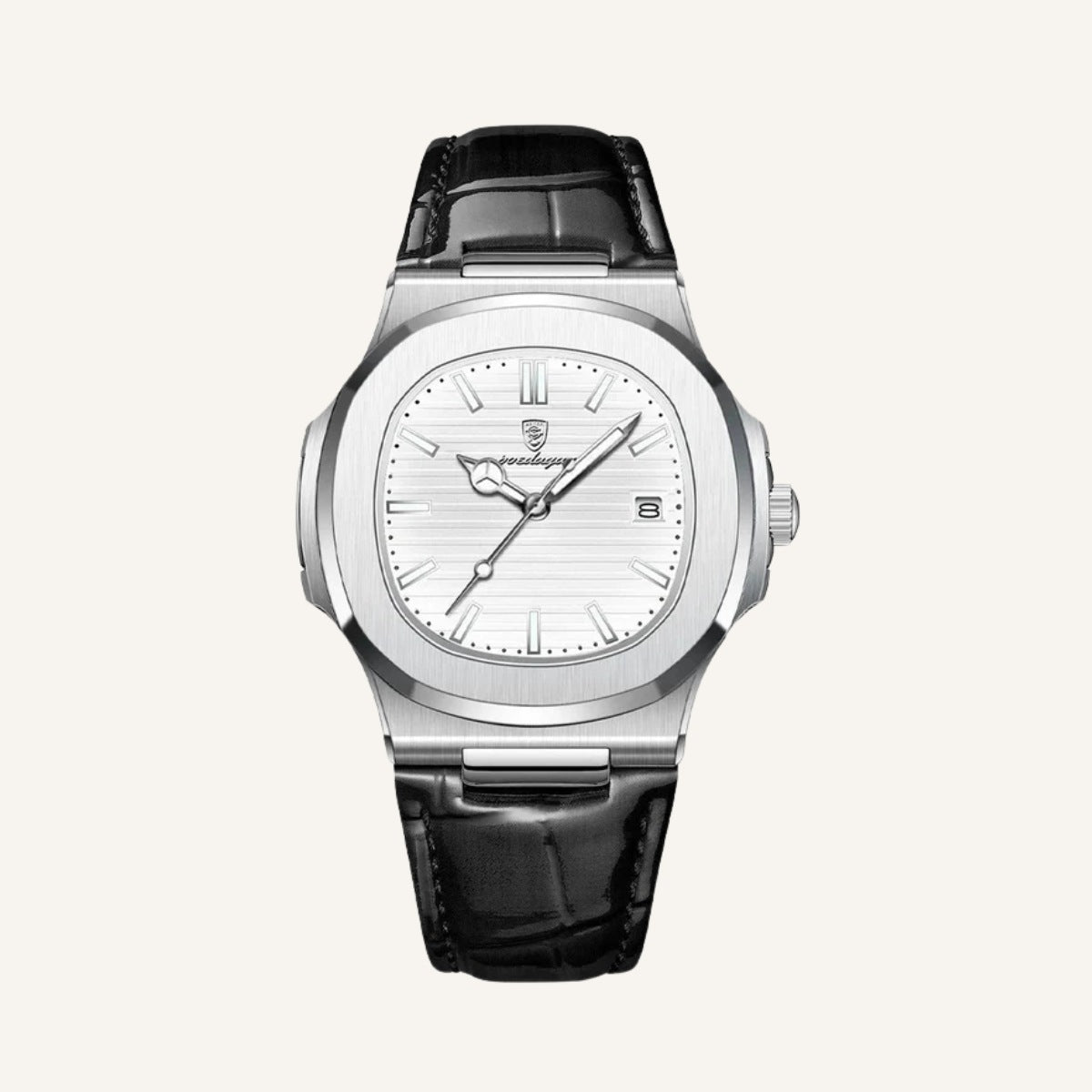 Luxe Black Leather Watch