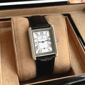 Raez Atempori Rectangular Leather Watch