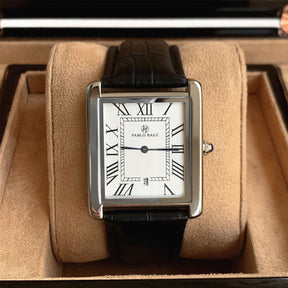 Raez Atempori Rectangular Leather Watch