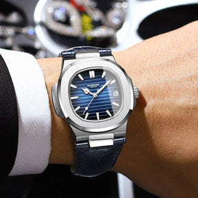 Luxe Black Leather Watch