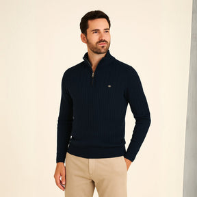Verri High-Collar Zipper Sweater