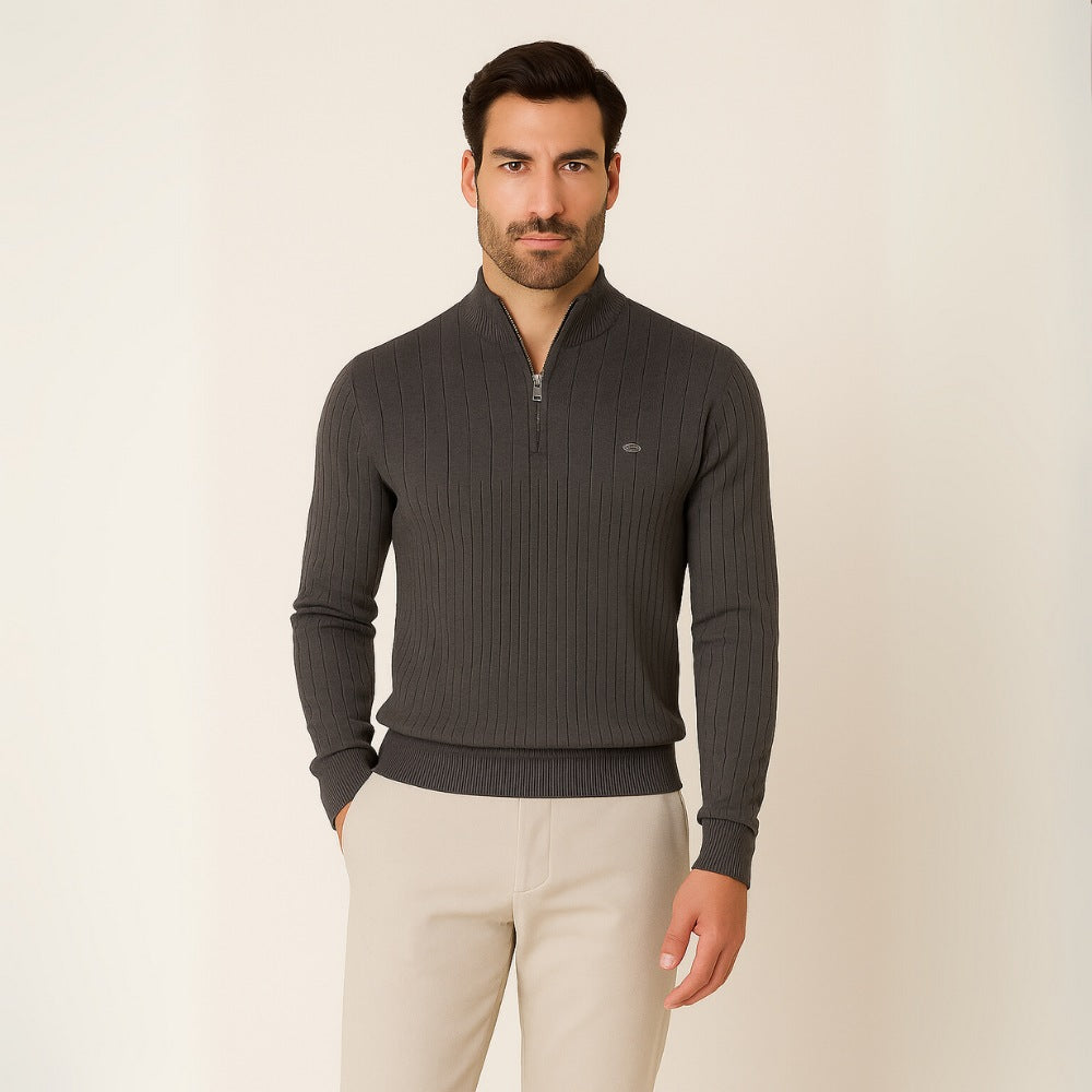 Verri High-Collar Zipper Sweater
