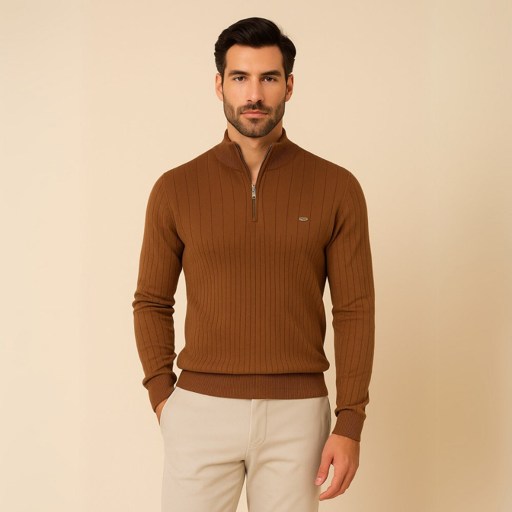 Verri High-Collar Zipper Sweater