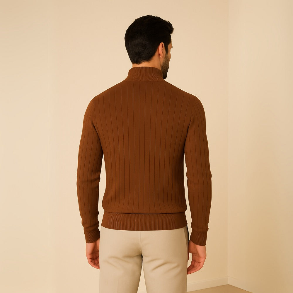 Verri High-Collar Zipper Sweater