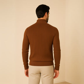 Verri High-Collar Zipper Sweater