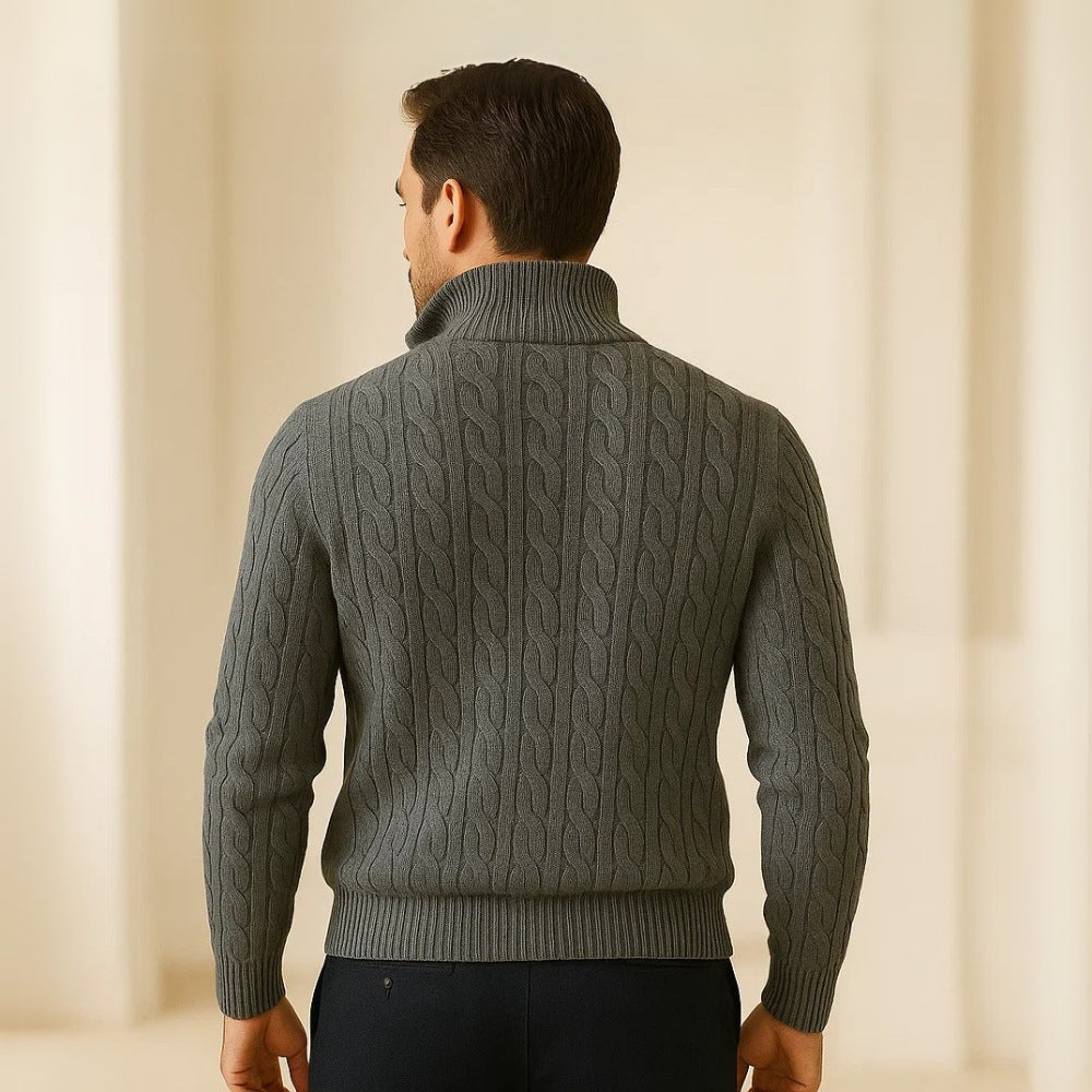 Fontaine Half-Zip High-Neck Sweater