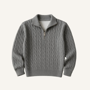 Fontaine Half-Zip High-Neck Sweater