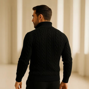 Fontaine Half-Zip High-Neck Sweater