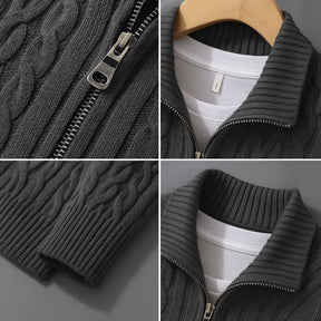 Fontaine Half-Zip High-Neck Sweater