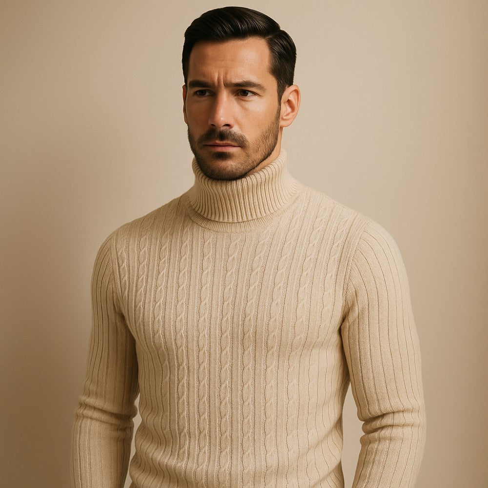 Rizzo High-Collar Old Money Pullover Sweater