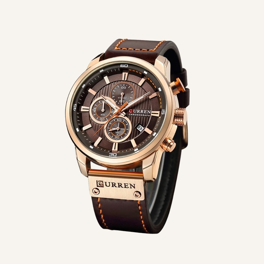 Dominus Leather Chronograph Watch