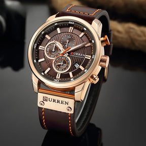Dominus Leather Chronograph Watch