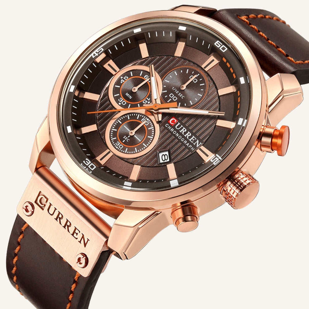 Dominus Leather Chronograph Watch